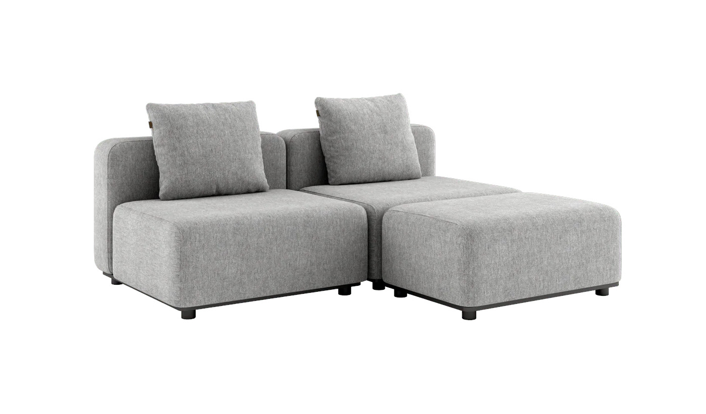 Cobana Loungesofa 2-Sitzer ohne Armlehnen mit Hocker, cobana sand melange