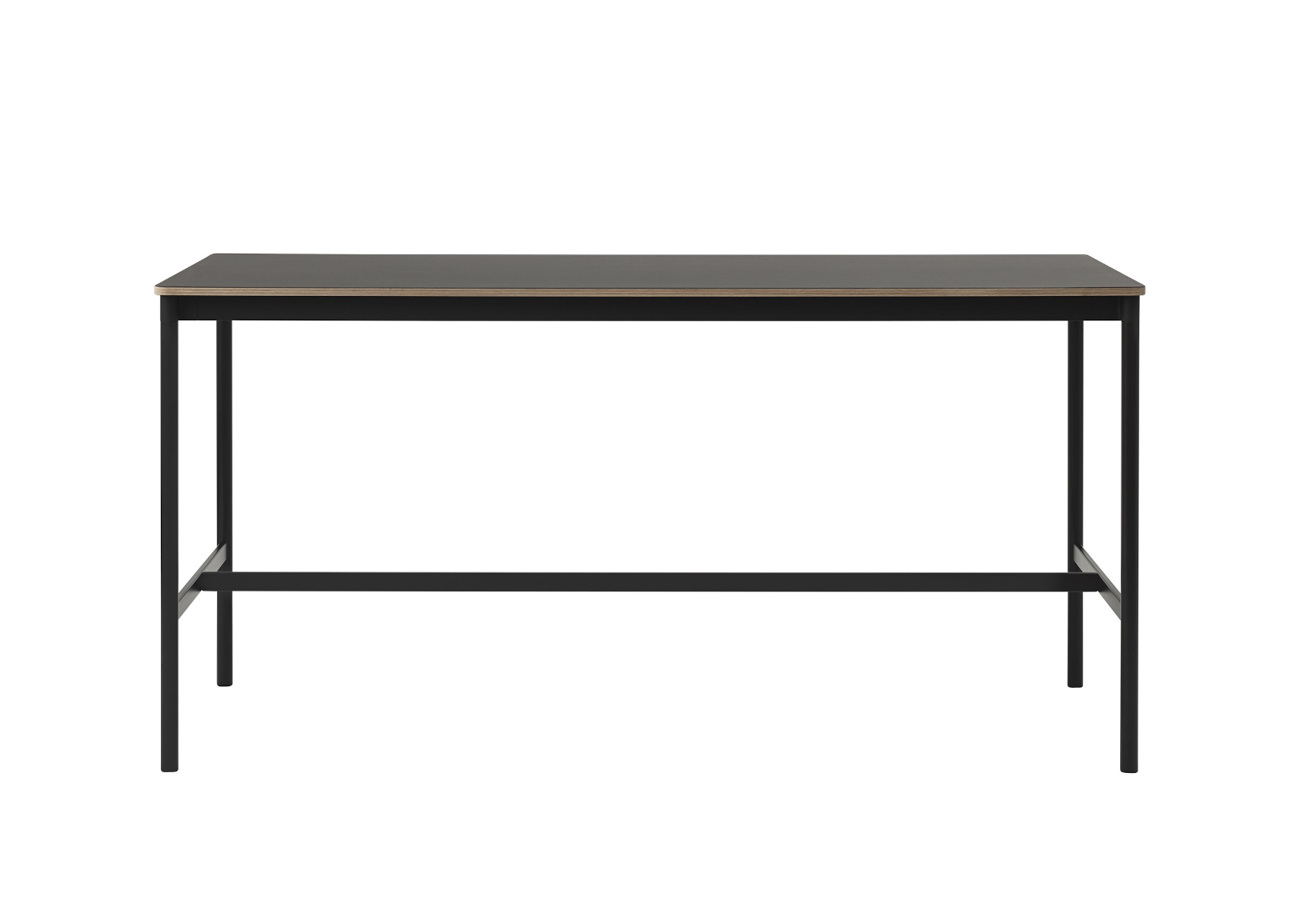 Base Stehtisch, 190 x 85 cm, höhe 95 cm, schwarz linoleum / schwarz
