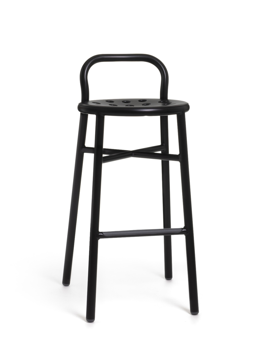 Magis Pipe Barhocker 67 cm, schwarz, modernes italienisches Design, ergonomisch, langlebig