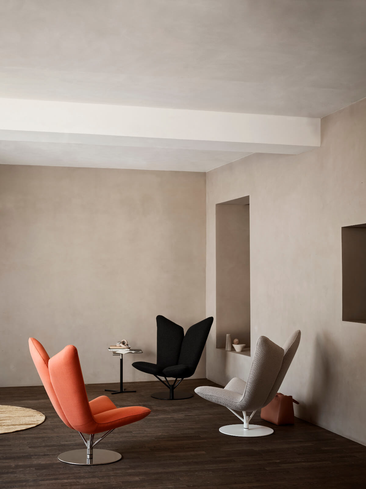 Softline Angel Drehsessel mit weichem Stoffbezug, ergonomischer Form, drehbarer Sitzfläche für Komfort