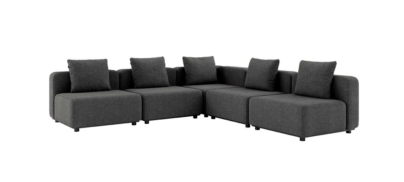 Cobana Ecksofa 5-Sitzer ohne Armlehne, cobana grau