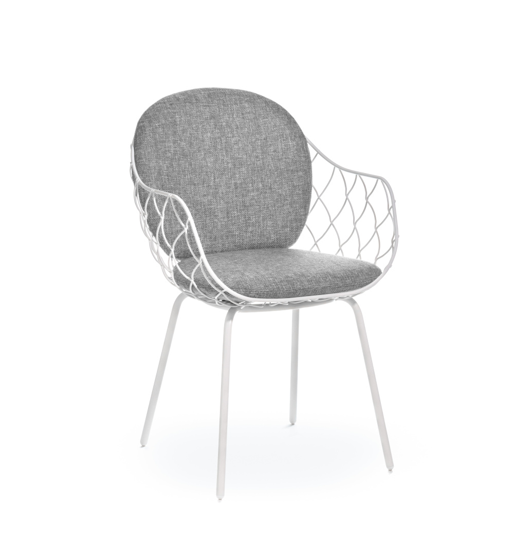 Magis Piña Outdoor Stuhl, weiß/graumelange, wetterfest, ergonomisch, modernes Design, langlebig, Made in Italy