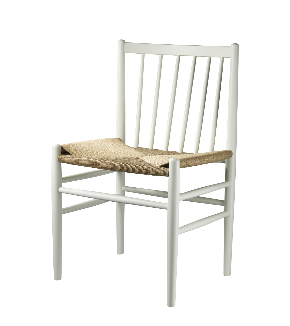 FDB Møbler J80 Stuhl, ergonomisch, Buche weiß mit Naturgeflecht, nachhaltig, funktional, nordisches Design