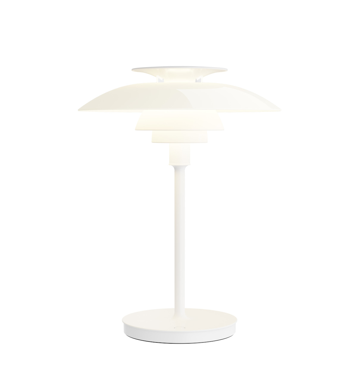 Louis Poulsen PH 80 Portable Lampe, opalweiß, kompakt, kabellos, ideal für stilvolles Licht überall.