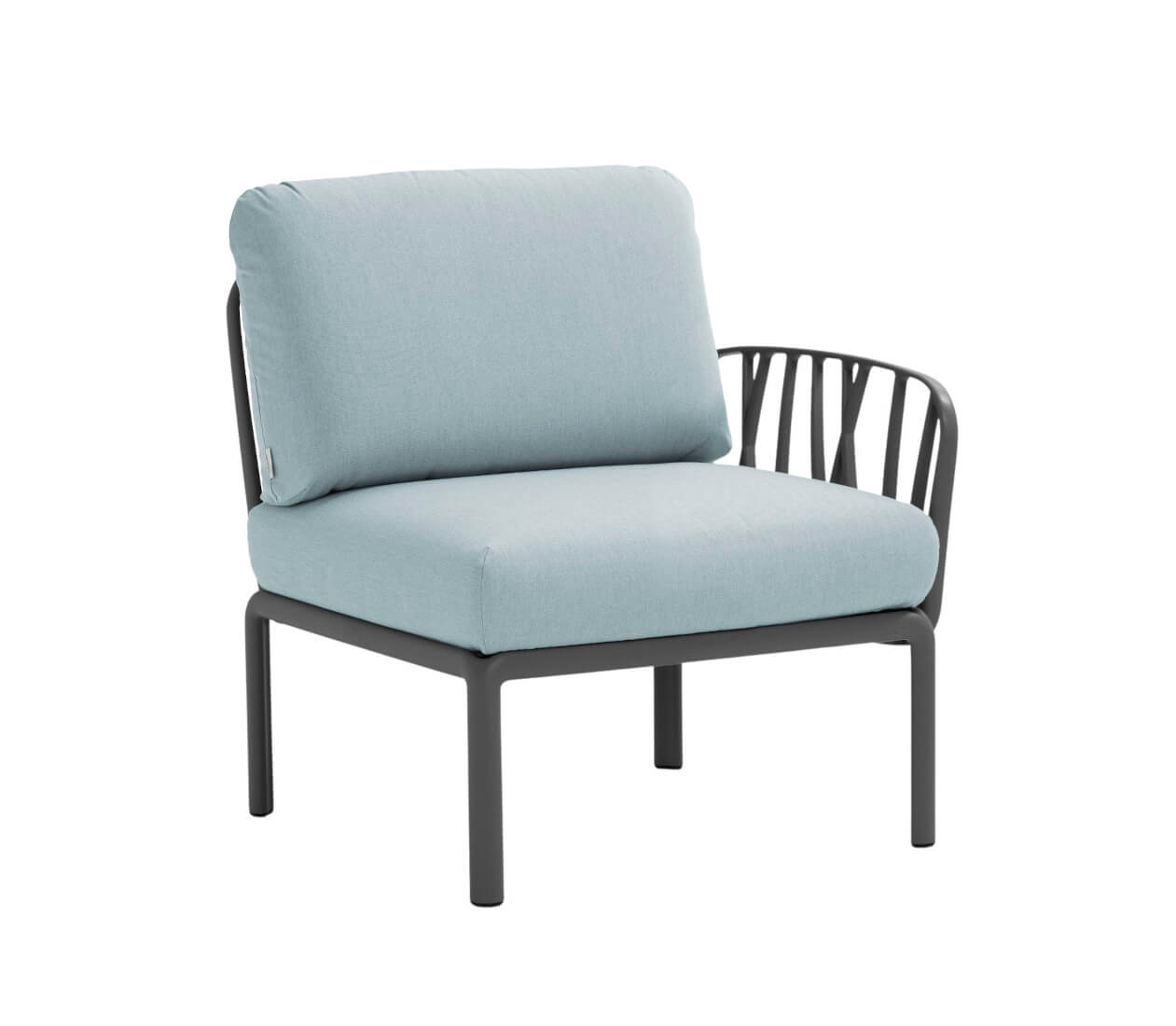 Nardi Komodo Modulsofa Seitenelement anthrazit/ghiaccio, Outdoor-Design, wetterfest, langlebig, modernes italienisches Design