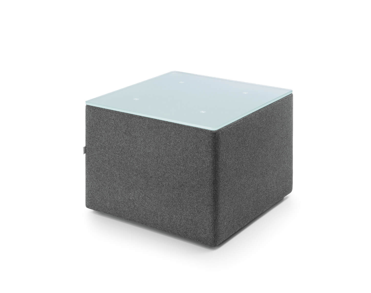 Profim Vancouver Oto VOS1 B Hocker mit Glasplatte, moderner Design-Hocker für Büro, Lounge oder Empfangsbereich