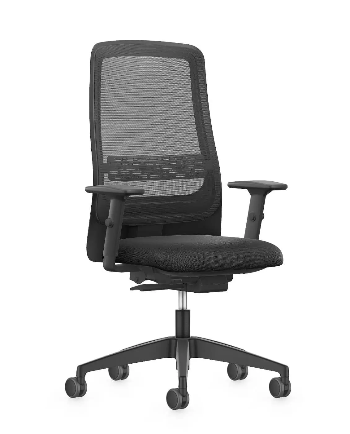 Interstuhl 172II Bürostuhl in Schwarz mit Netzrücken und Armlehnen
