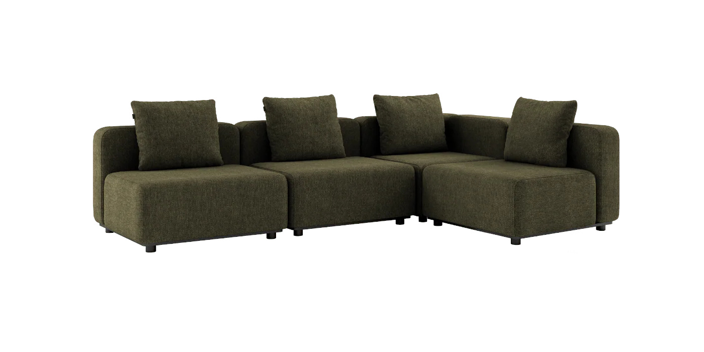 Cobana Ecksofa 4-Sitzer ohne Armlehne, kirra olive