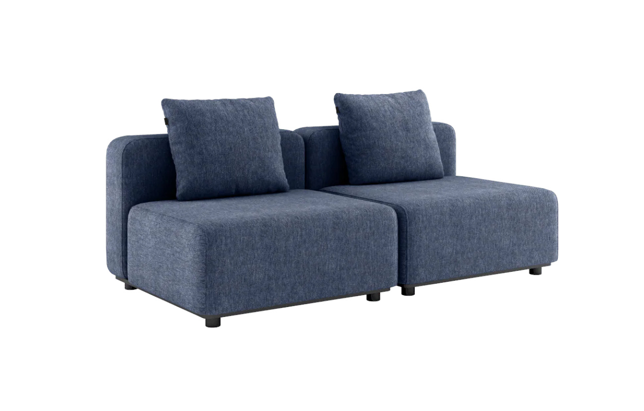 Cobana Loungesofa 2-Sitzer ohne Armlehnen, kirra indigo