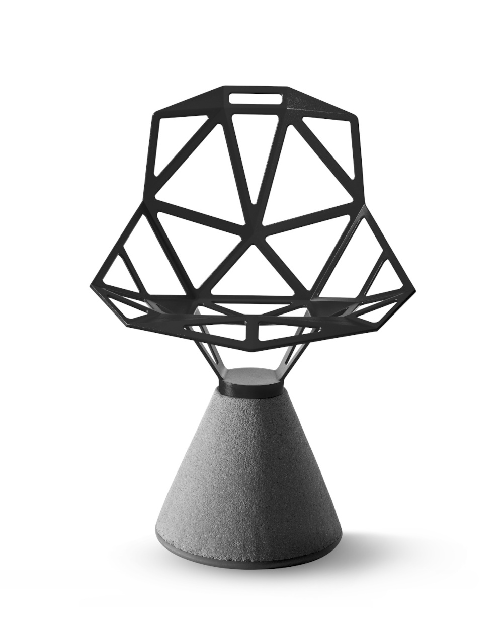 Magis Chair One schwarz – Design-Armlehnstuhl mit Zementsockel Magis Chair One, schwarzer Armlehnstuhl mit Zementsockel, modernes italienisches Design, langlebig