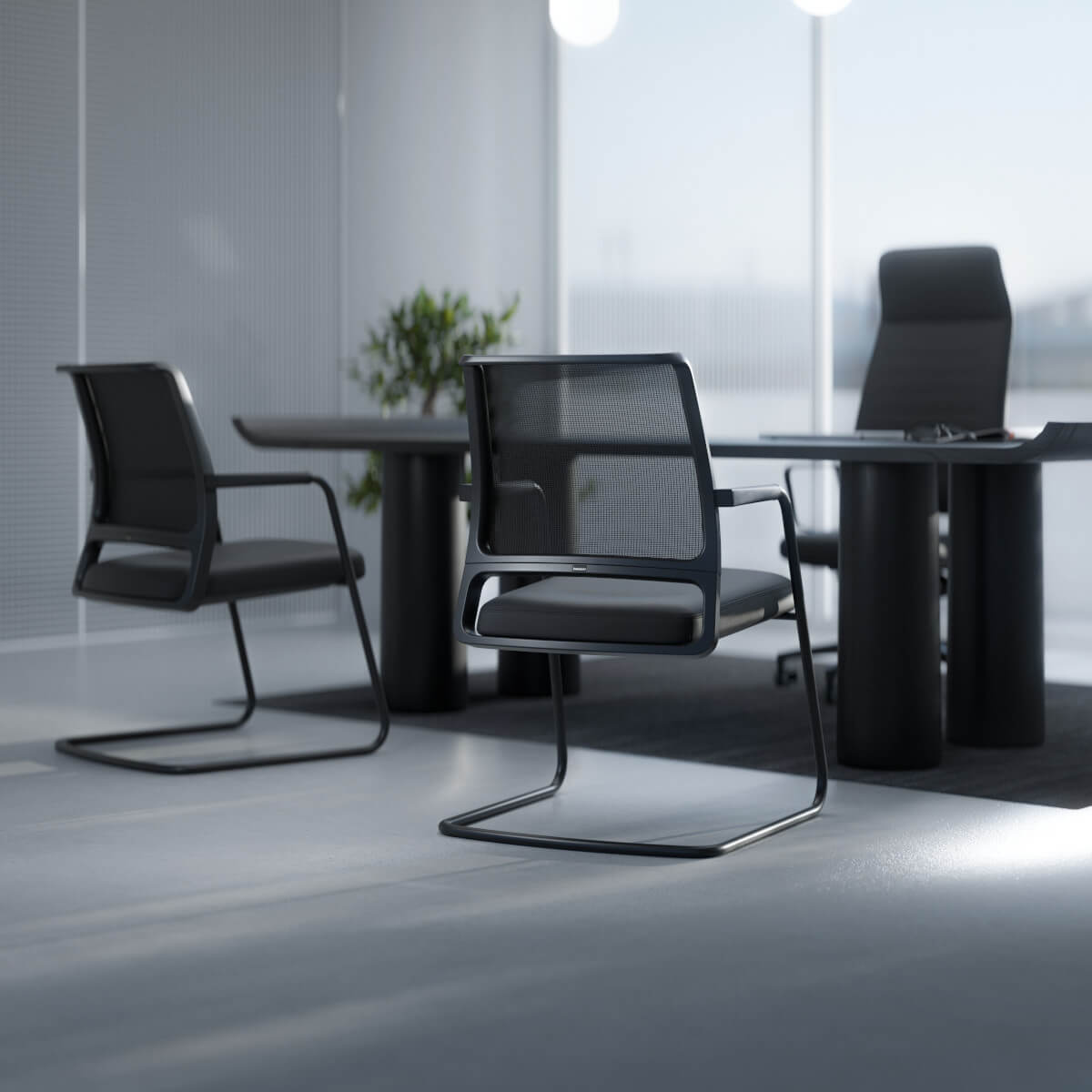 Design-Besucherstuhl Interstuhl VINTAGEis5 56V0 mit bequemer Sitzschale für Besprechungs- und Wartebereiche.