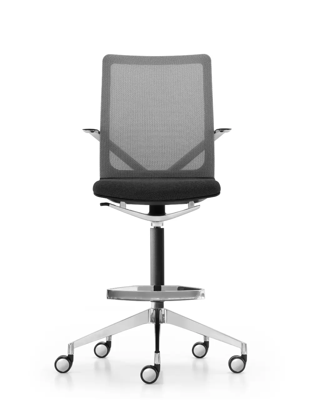 Girsberger Linq Bürostuhl mit Netzrücken und Fußbügel für ergonomisches Sitzen am Arbeitsplatz