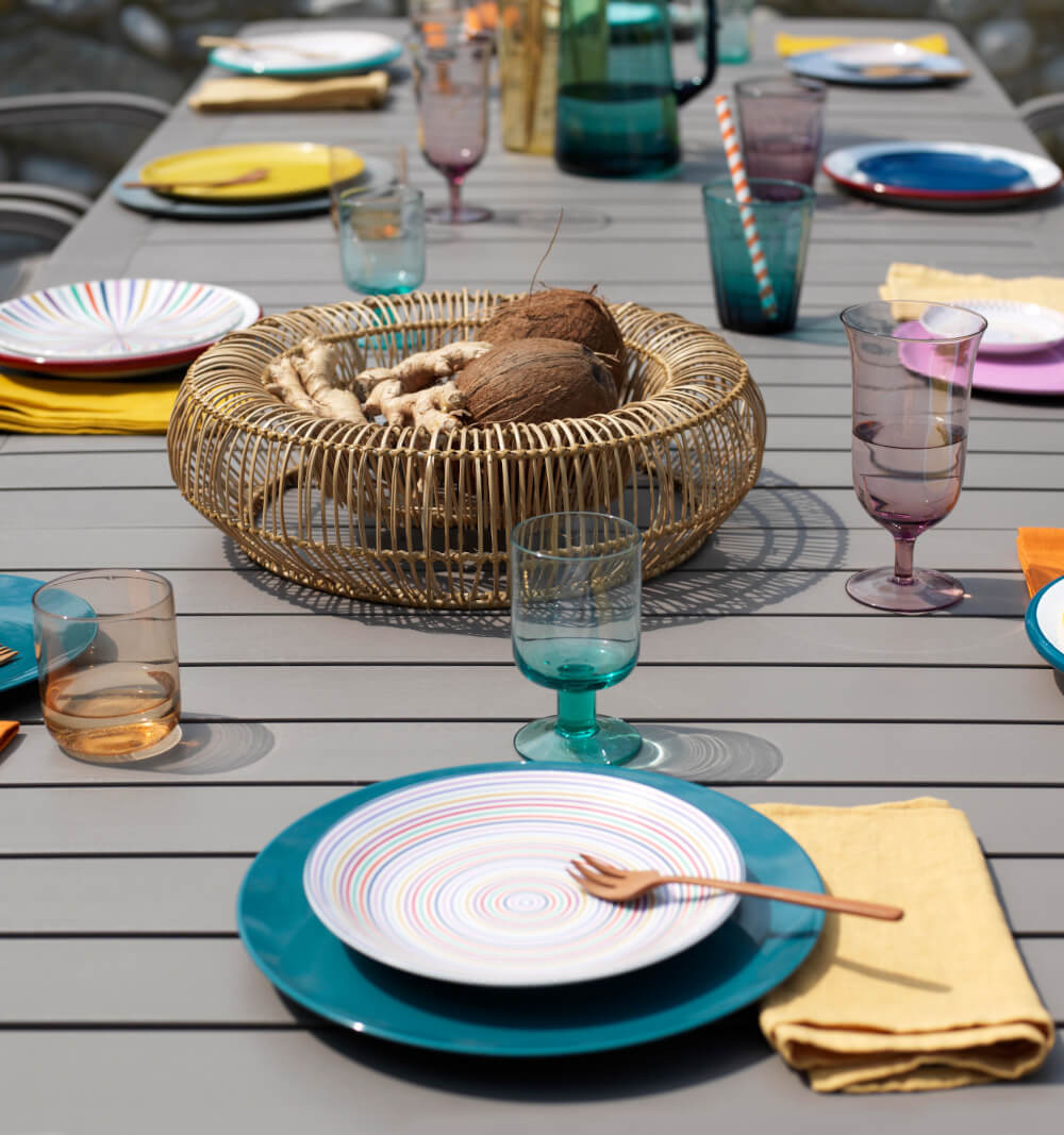 Moderner Nardi Alloro Ausziehtisch im Gartenambiente, leicht, stabil und pflegeleicht – Made in Italy