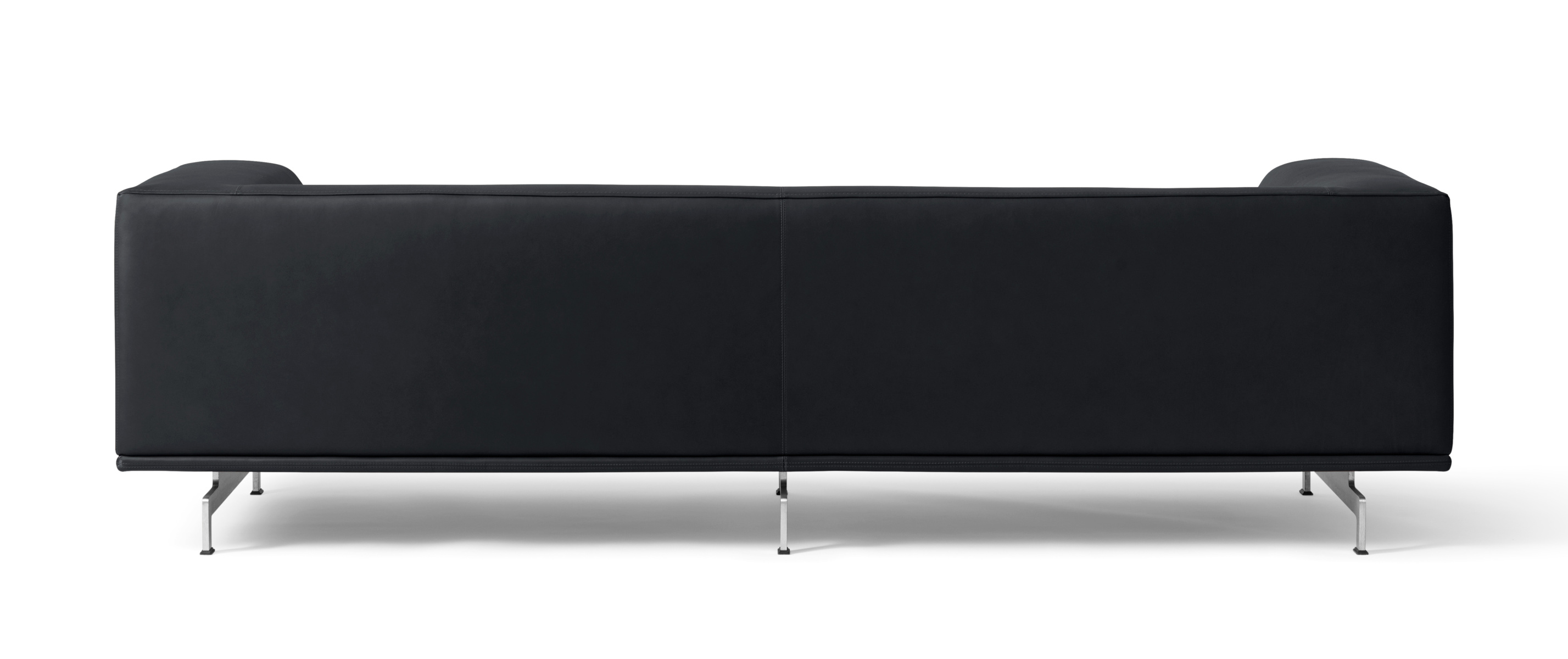 Delphi Sofa - Model 4511, brushed aluminium / leder max 98 schwarz