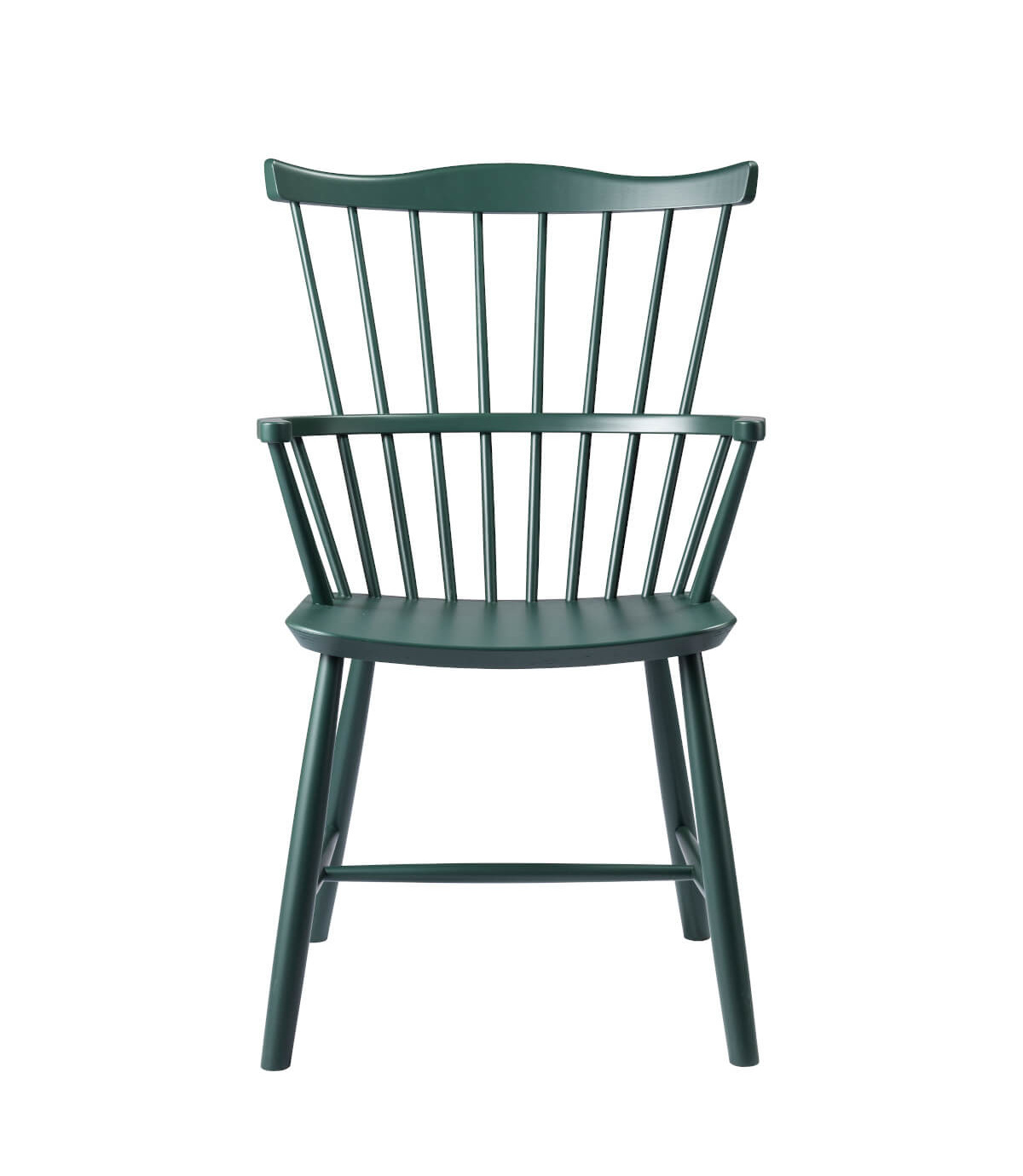 FDB Møbler J52B Armlehnstuhl, nordisch, ergonomisch, Buche Black Green, langlebig, nachhaltig, funktional