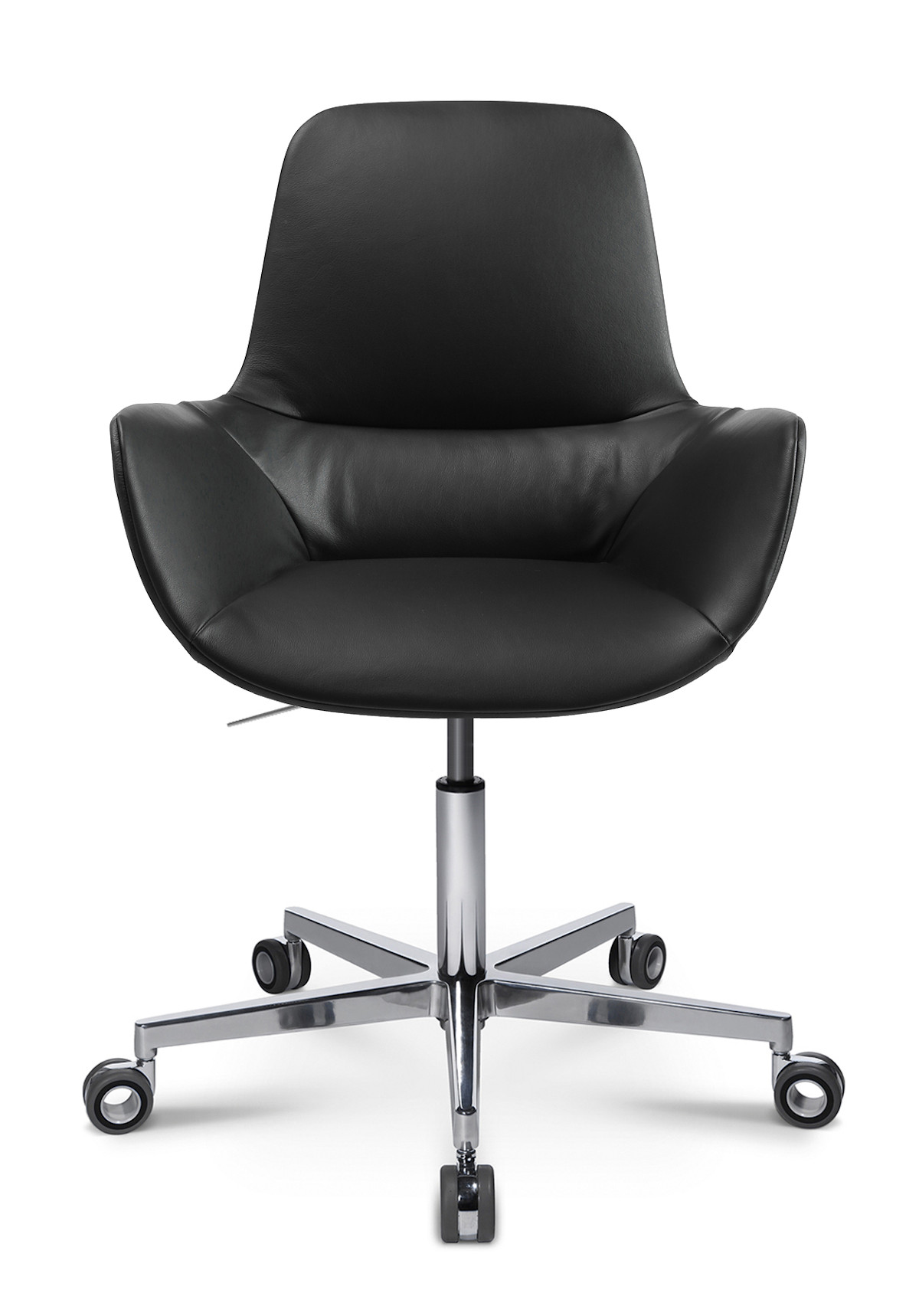 Wagner W-Club Compact Sessel mit 5-Strahl-Aluminiumgestell, ergonomisch, drehbar, moderner Polstersessel