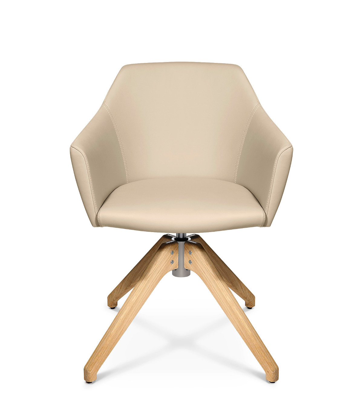Wagner W-Cube 5 Sessel mit ergonomischer Höhenverstellung und Holzgestell, eleganter und bequemer Stuhl für Büro und Zuhause