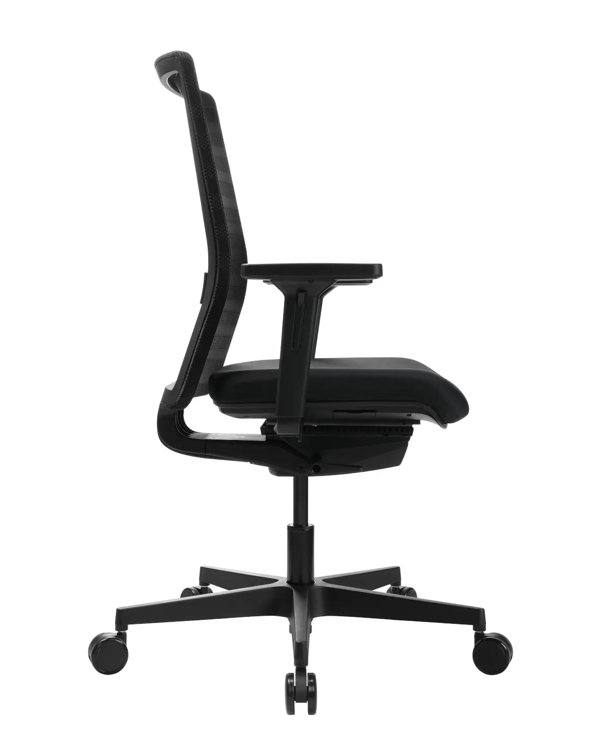Wagner W-Life Pro 50 Bürostuhl in rechter Seitenansicht mit ergonomischer Netzrückenlehne und komfortabler Sitzfläche.