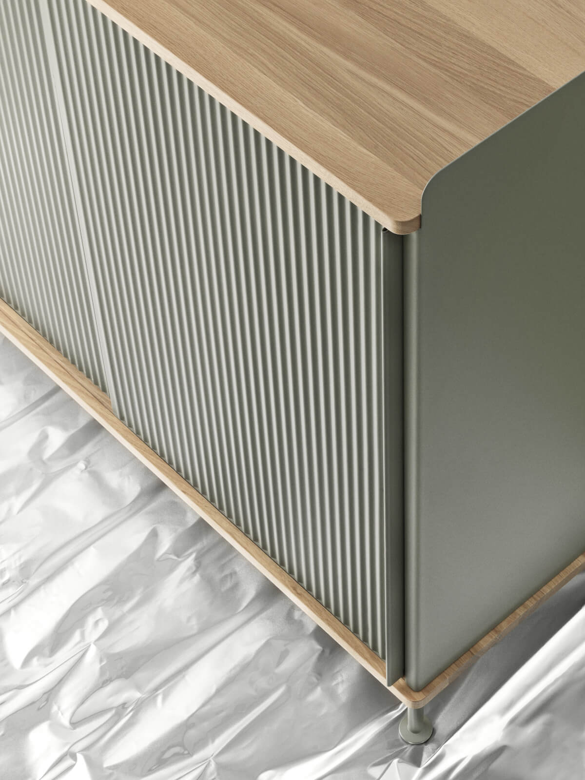 Enfold Sideboard, 186 x 48 cm, eiche geölt / dusty green