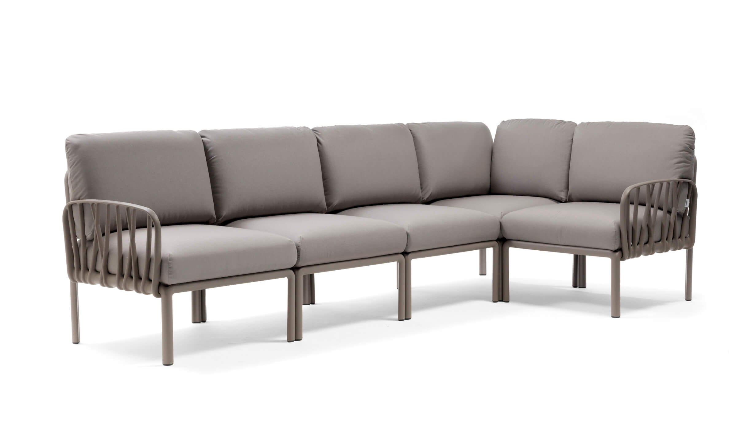 Nardi Komodo 5 Gartensofa tortora/grigio, modular, wetterfest, leicht, modernes italienisches Outdoor-Design