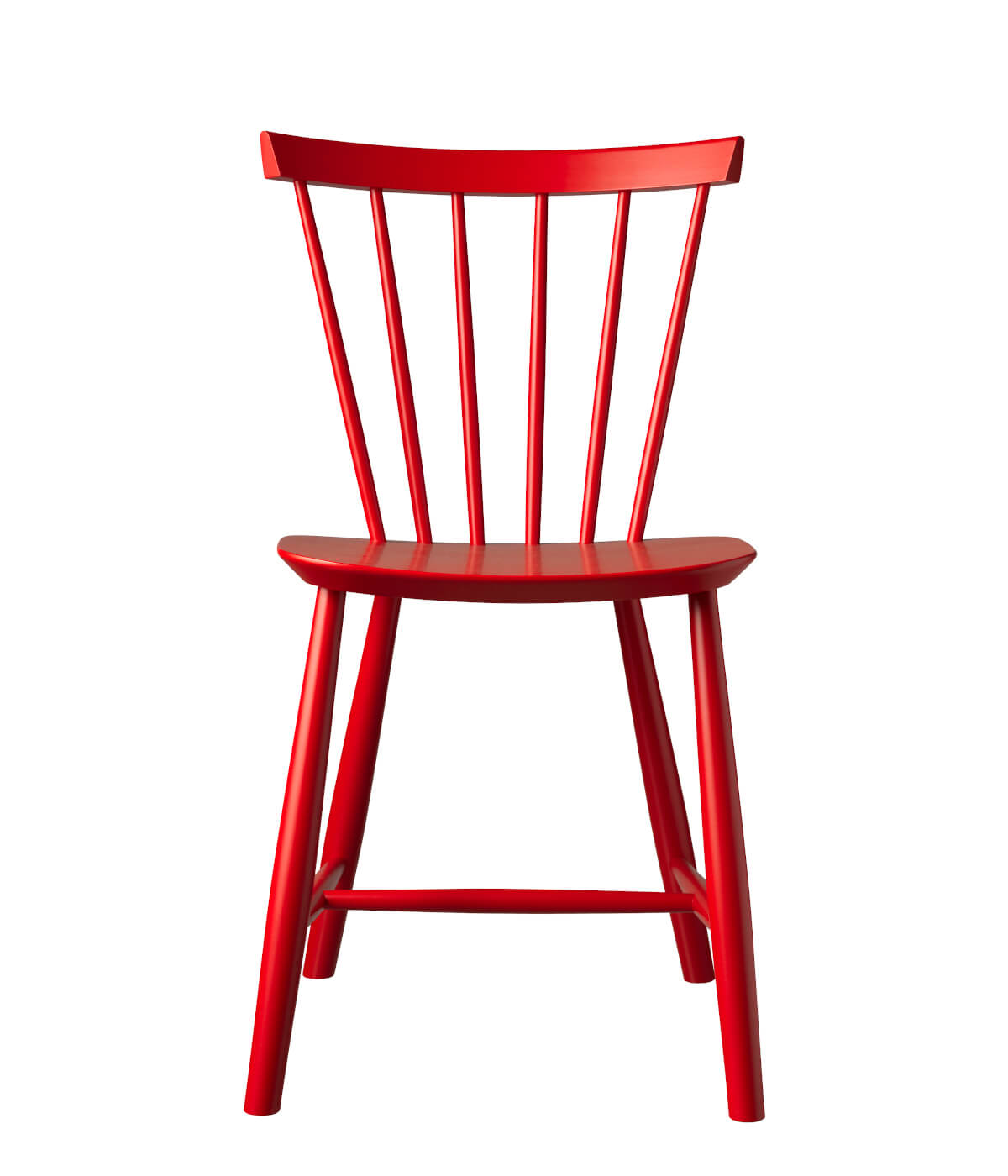 FDB Møbler J46 Stuhl, nordischer Design-Stuhl, ergonomisch, Buche, mailbox red, langlebig, nachhaltig