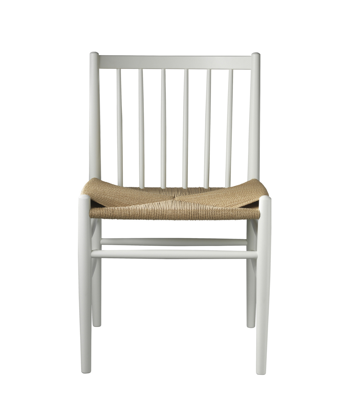 FDB Møbler J80 Stuhl, nordischer Design-Stuhl, ergonomisch, Buche weiß, Naturgeflecht, langlebig, funktional