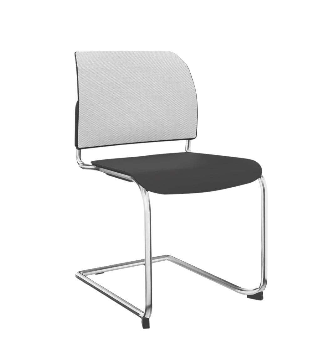 Bit 555V Stuhl, Freischwinger, Sitz aus Kunststoff, Netzrücken