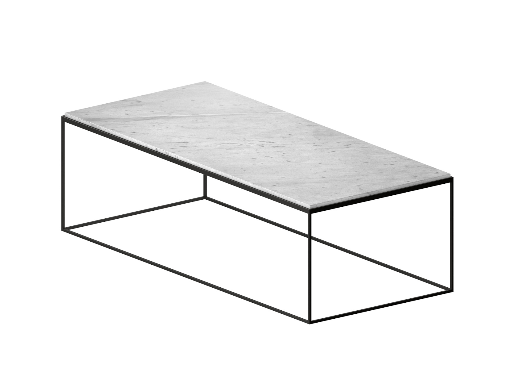 Slim Marble Couchtisch, 118 x 53 cm, schwarz / carrara marmor weiß