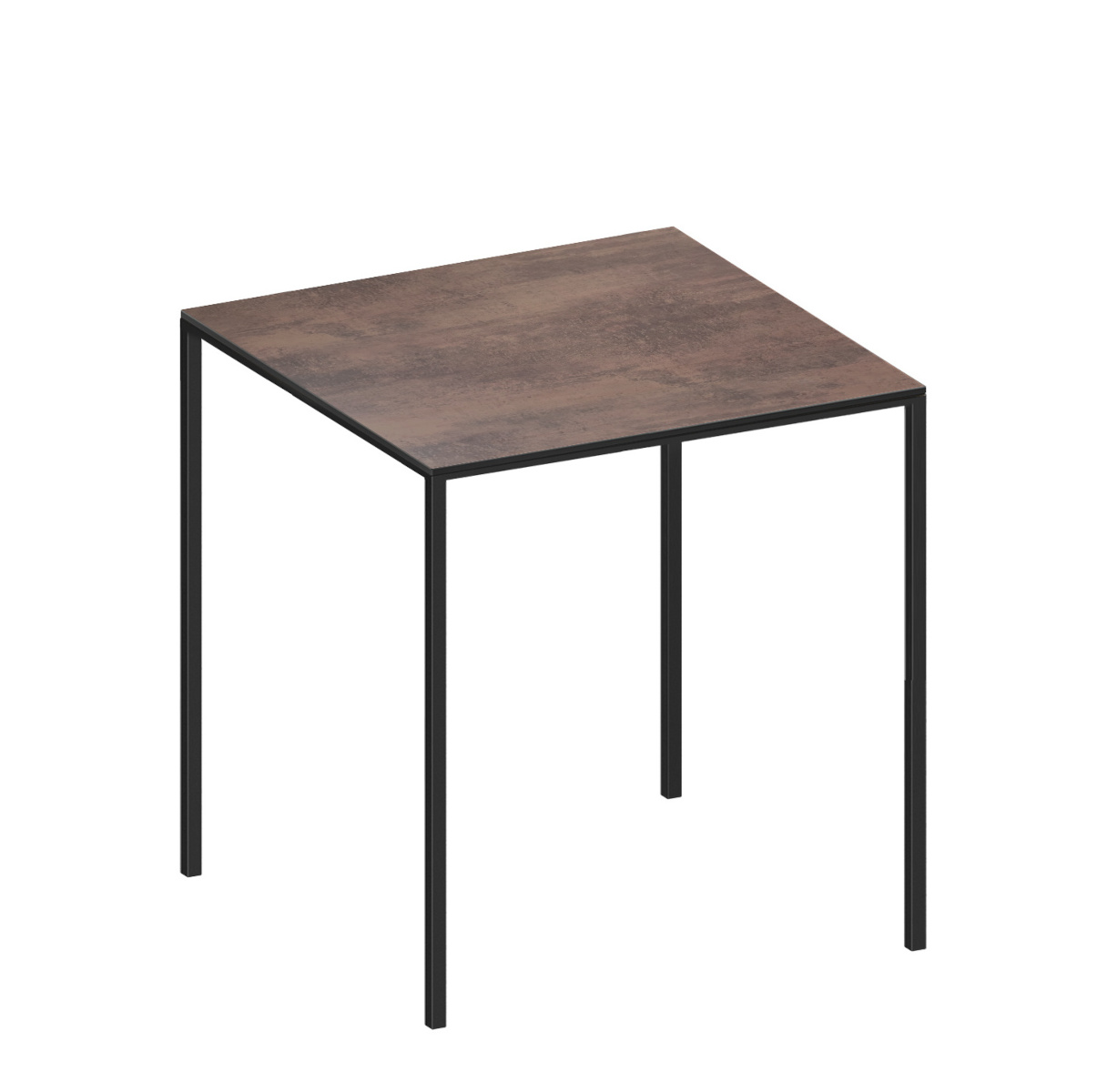 Mini Tavolo HPL Tisch, 69 x 69 cm, schwarz / rust