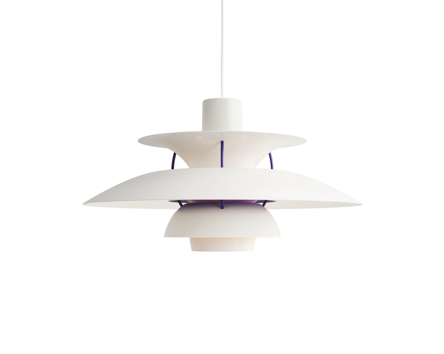 Louis Poulsen PH 5 Pendelleuchte Classic White – Designlampe Louis Poulsen PH 5 Pendelleuchte classic white, dänisches Design, elegante Hängeleuchte, stimmungsvolle Beleuchtung