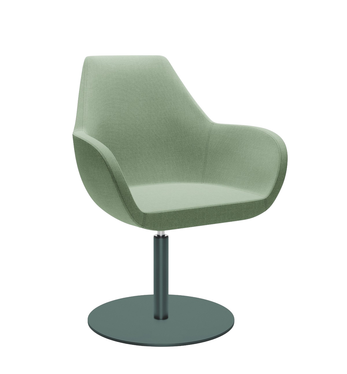 Profim Fan 10R Sessel mit drehbarem Tellerfuß und Rückholspindel, moderner Loungesessel für Büro und Wartebereich