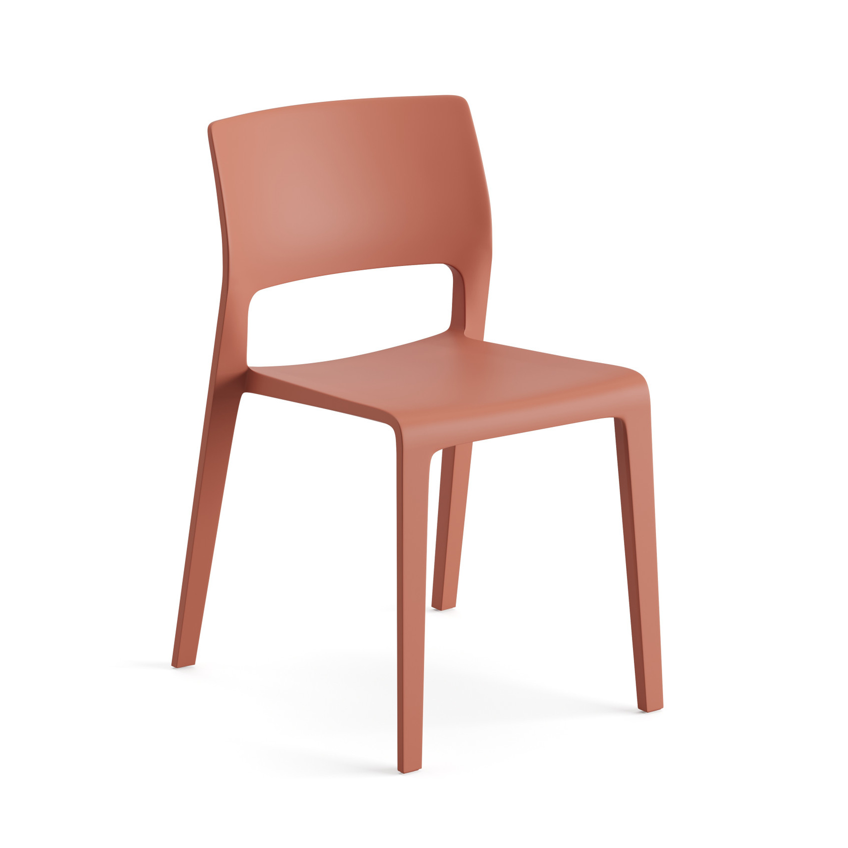 Arper Juno 02 Stuhl in Rostfarbe mit modernem Design, ideal für stilvolle Büros und Esszimmer