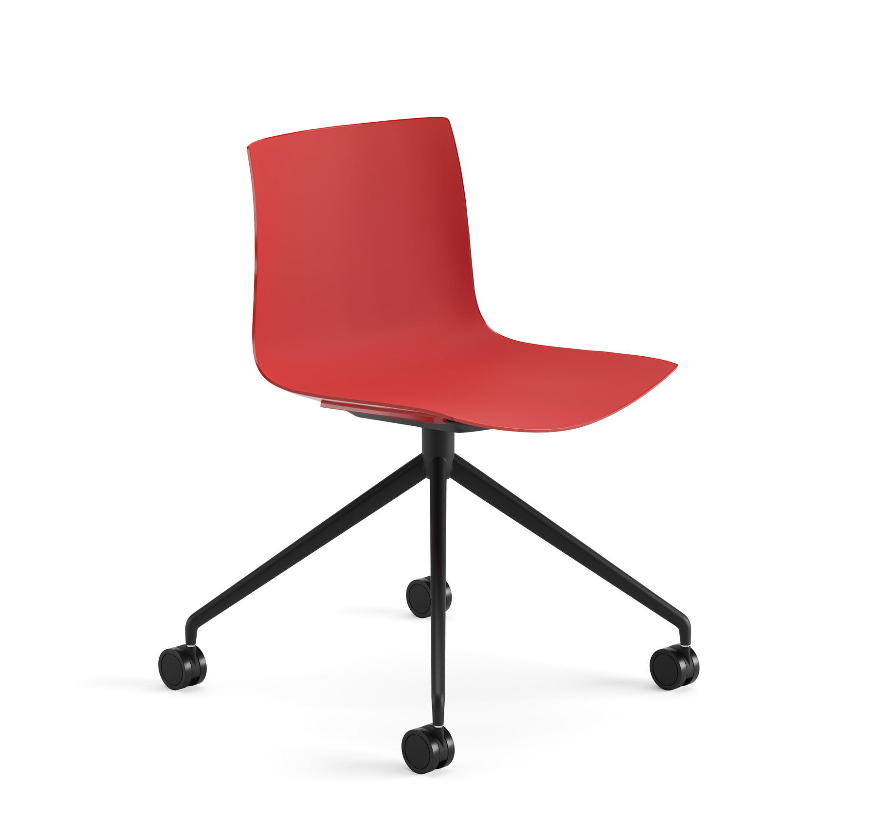 Catifa 46 Stuhl, einfarbig, schwarz / rot #0369