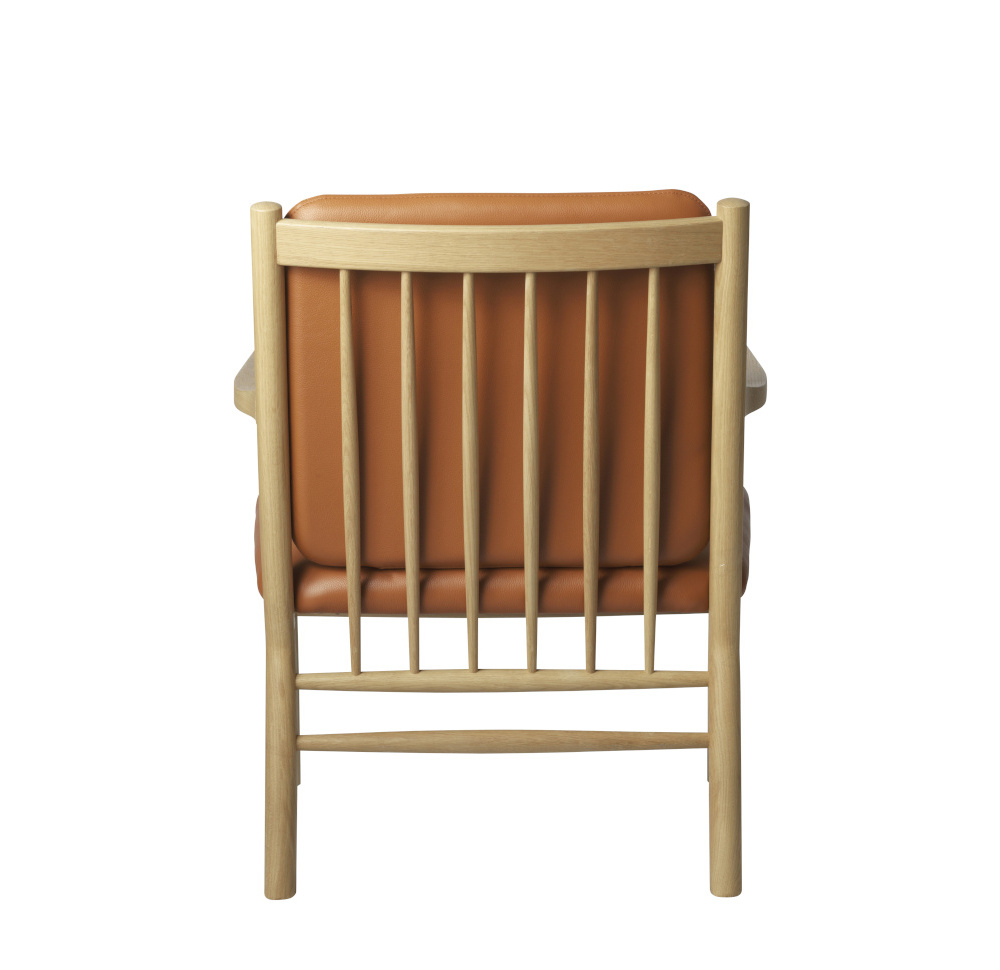 FDB Møbler J147 Sessel, Leder cognac, Eiche natur, nordisches Design, langlebig, nachhaltig, stilvoll