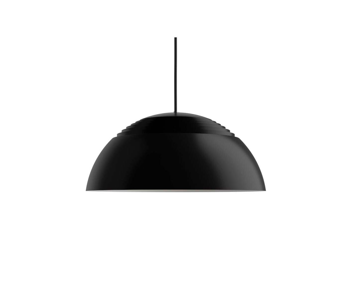 AJ Royal Pendelleuchte Ø 50 cm von Louis Poulsen in Schwarz, modernes Design, ideal für Esszimmer und Wohnzimmerbeleuchtung