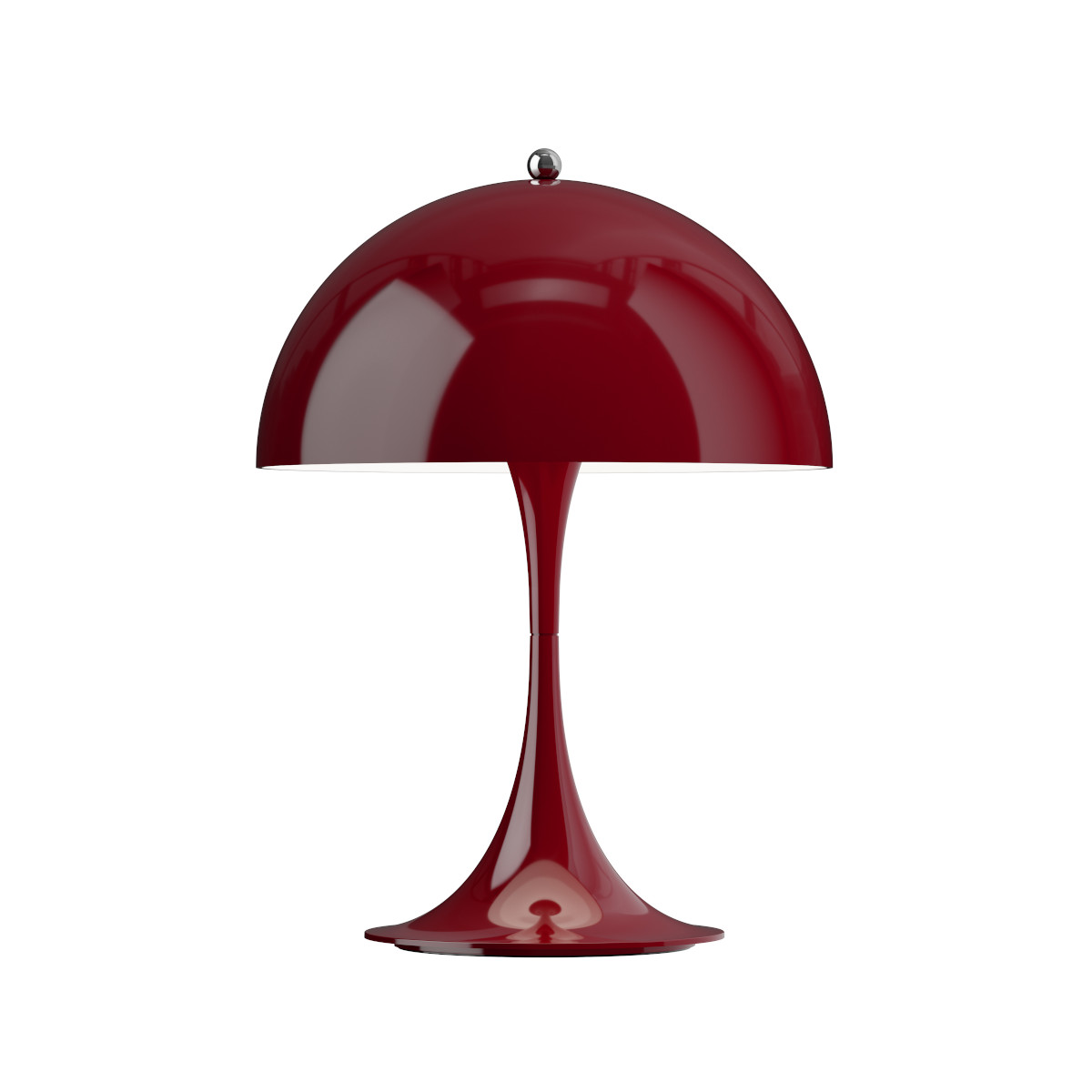 Louis Poulsen Panthella 250 Portable LED-Tischleuchte in Opaque Burgundy, ikonisches Design, kabellos, dimmbar für Innenräume