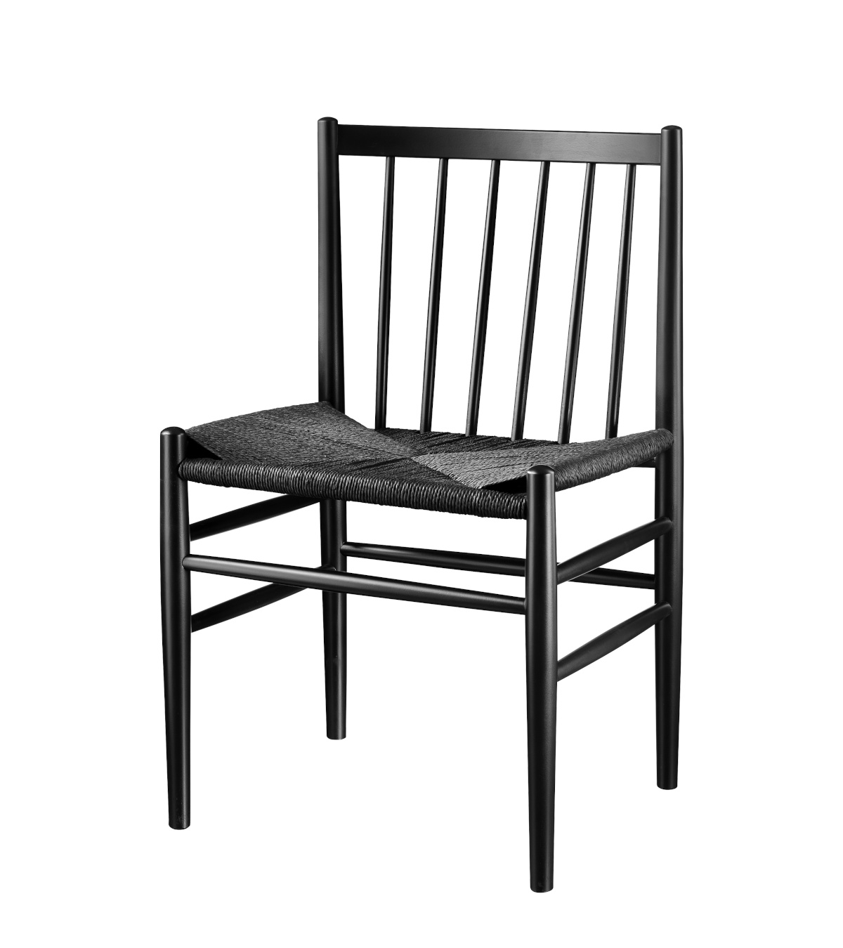 J80 Stuhl, buche schwarz / naturgeflecht