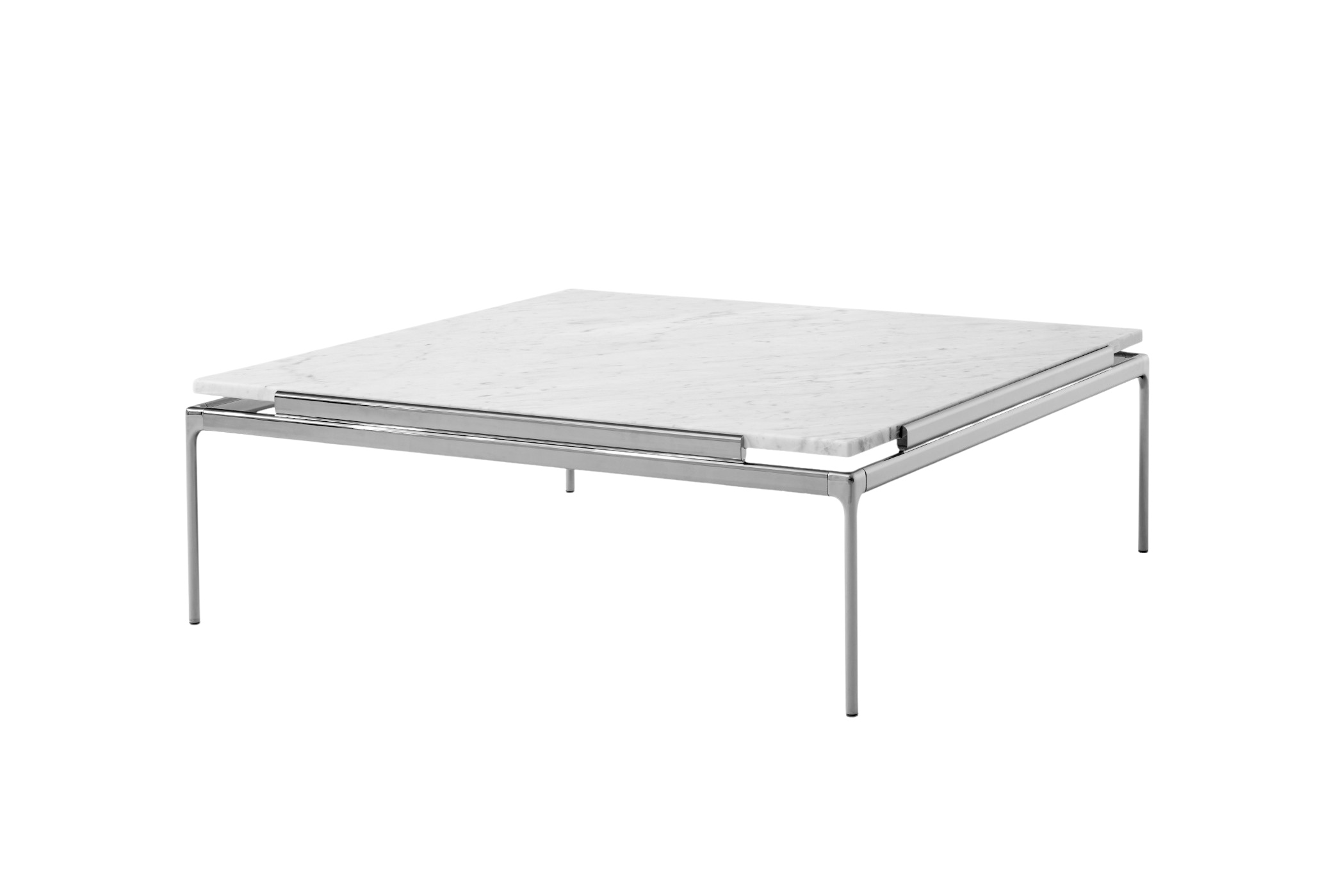 Sett LN13 Couchtisch, chrom dunkel / bianco carrara Sett LN13 Couchtisch, chrom dunkel / bianco carrara