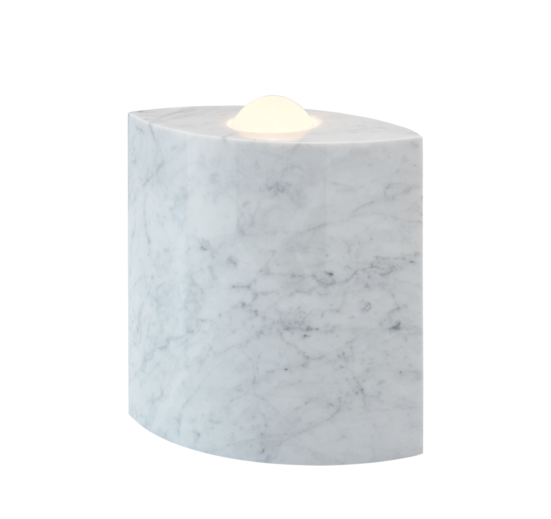 Egyptian Eye Bodenleuchte, weiß poliert