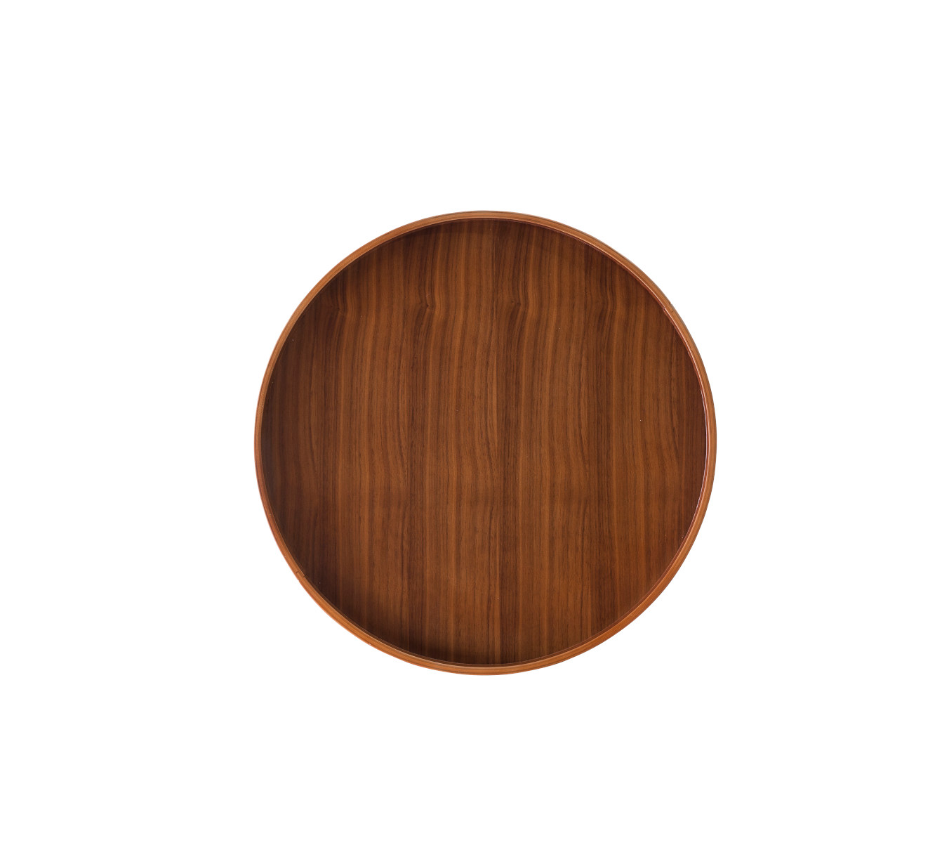 Softline Drum Tablett aus Walnuss, elegant, rund, hochwertiges Holz, ideal für modernes Wohnen