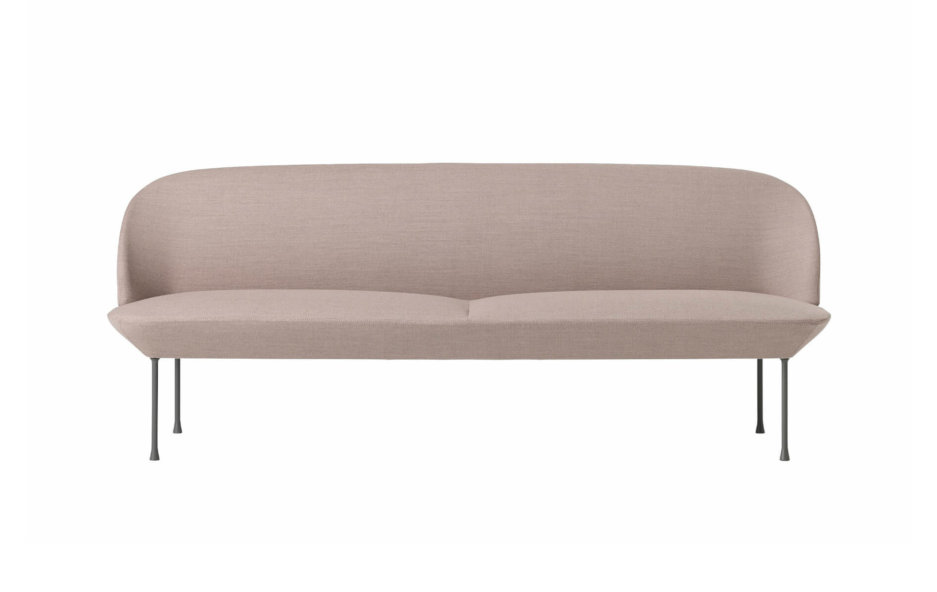 Muuto Oslo 3-Sitzer Sofa in Fiord 551 Stoff und schwarzem Gestell, modernes skandinavisches Design, komfortabel und langlebig