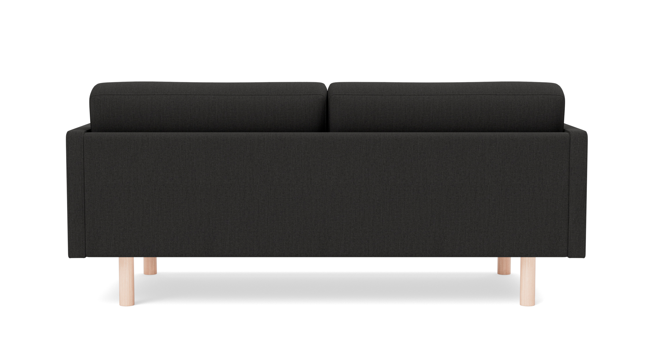 EJ220 Sofa 2-Sitzer, 86 cm, brushed chrom / leder omni 301 schwarz