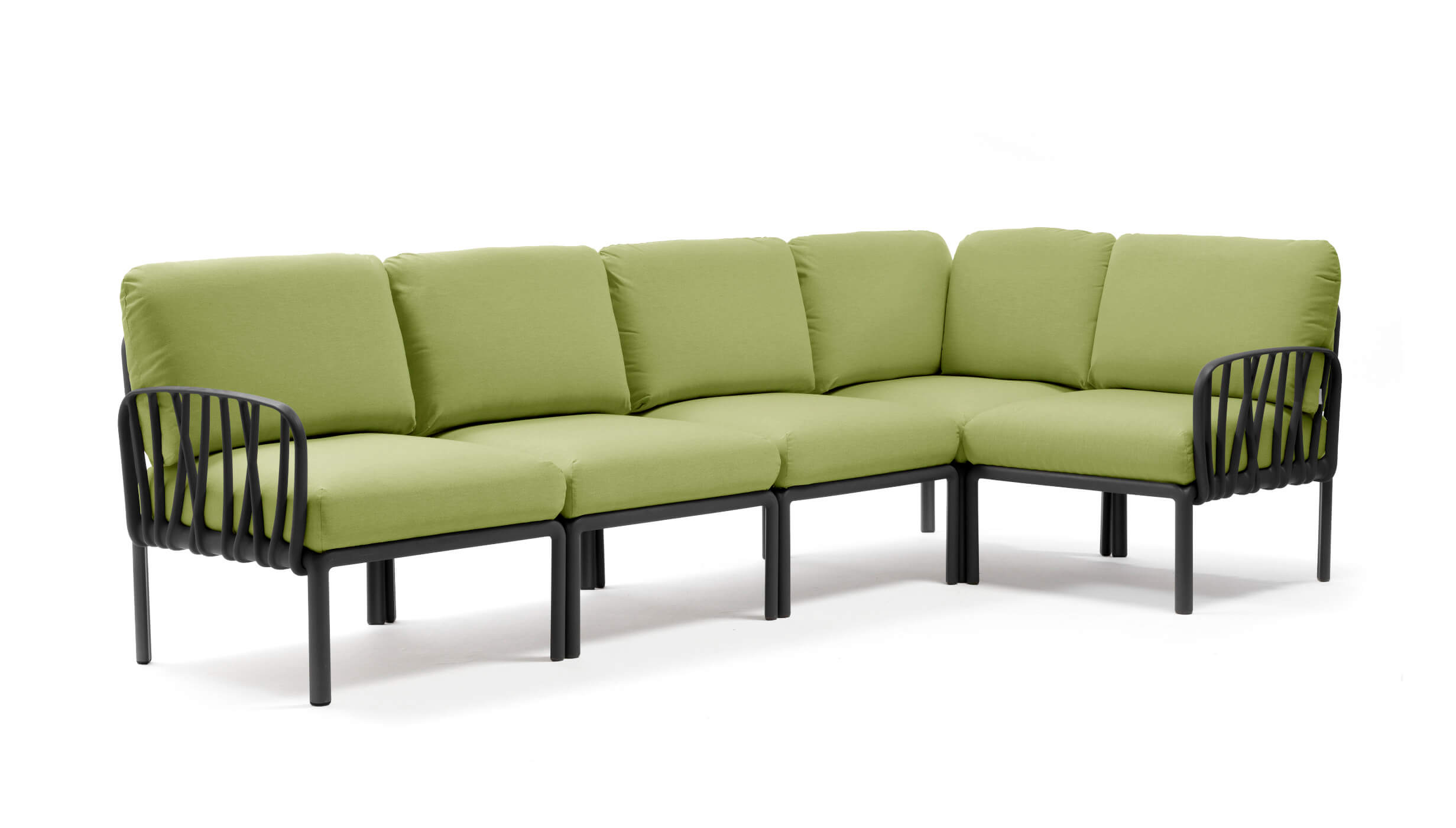 Nardi Komodo 5 Gartensofa, anthrazit/avocado Sunbrella, modular, wetterfest, langlebig, italienisches Design