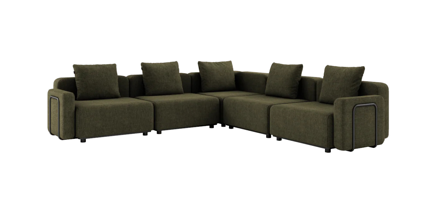 Cobana Ecksofa 5-Sitzer mit Armlehne, kirra olive
