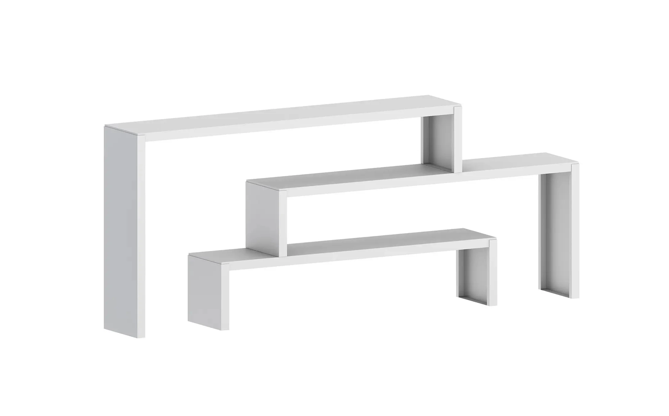 Zeus Babilonia XL Regal 200 cm in Weiß mit architektonischer Linienführung und offener Regalstruktur.