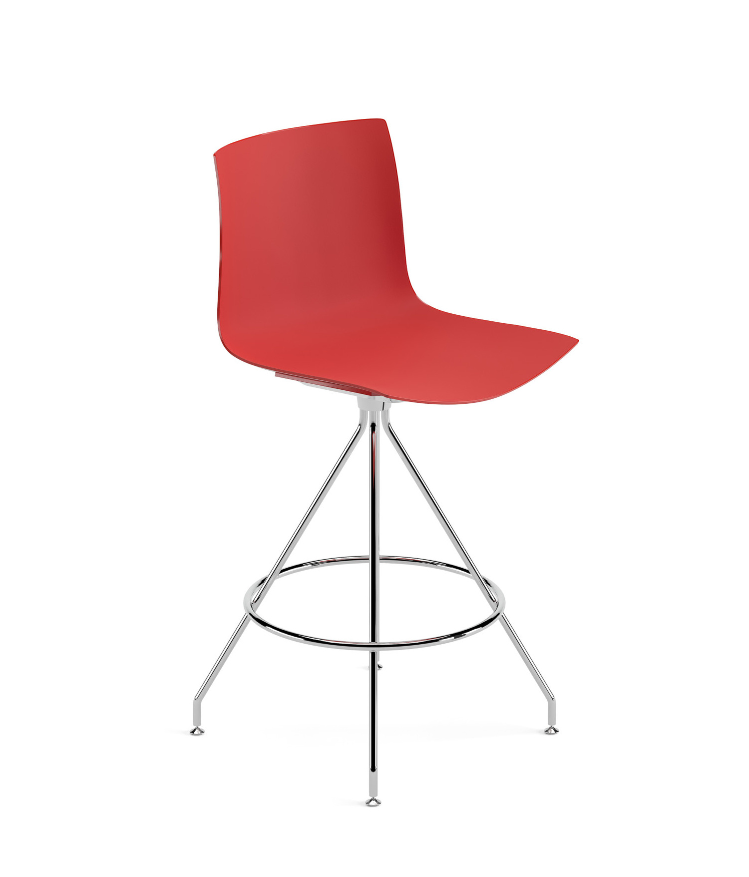 Catifa 46 Barhocker, höhe 65 cm, einfarbig, chrom / rot #0488