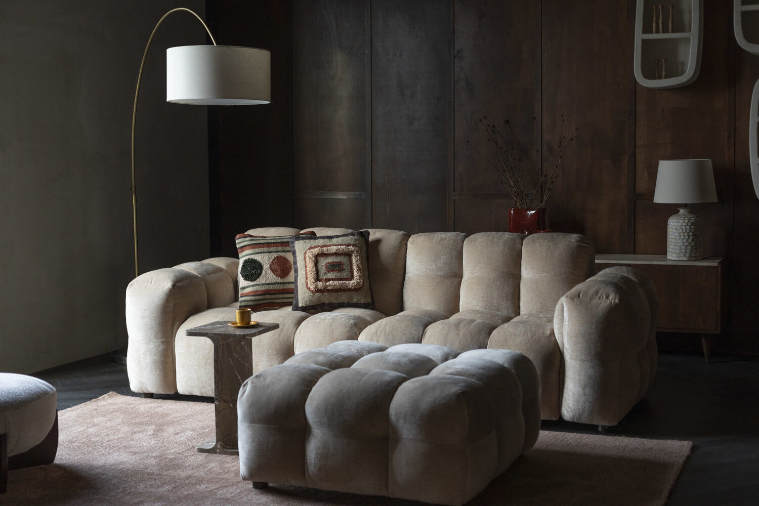 Hackman Sofa 3-Sitzer, velours beige