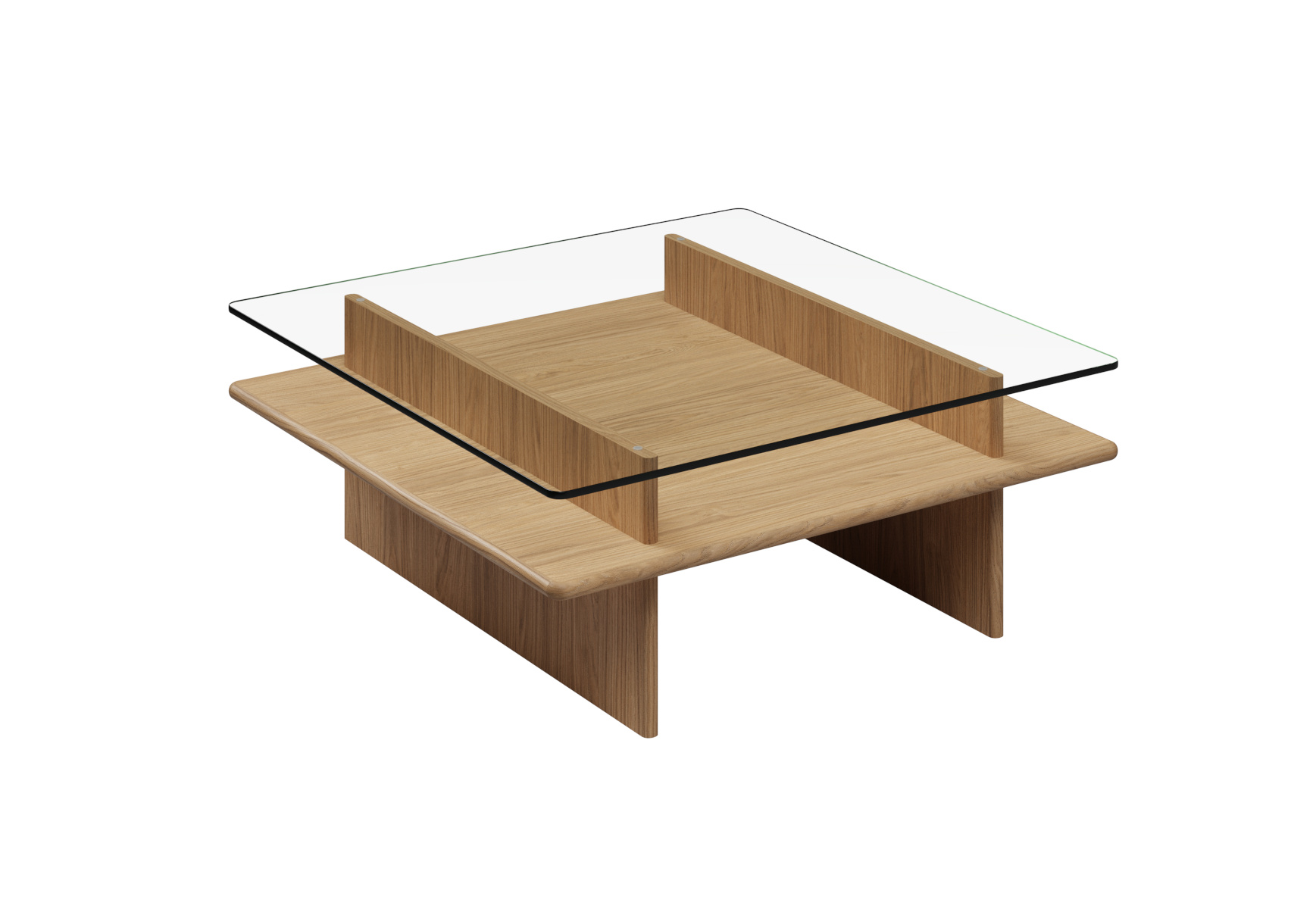 Parallel Couchtisch, 90 x 90 cm, eiche weiß pigmentiert Parallel Couchtisch, 90 x 90 cm, eiche weiß pigmentiert
