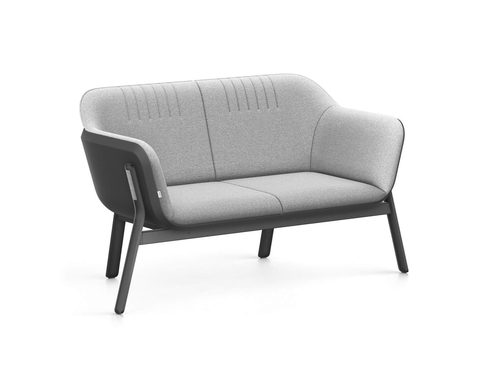 Interstuhl HUB HU212 Sofa, modernes 2-Sitzer Bürosofa mit hoher Rückenlehne für Akustik, Komfort und stilvolles Office Design