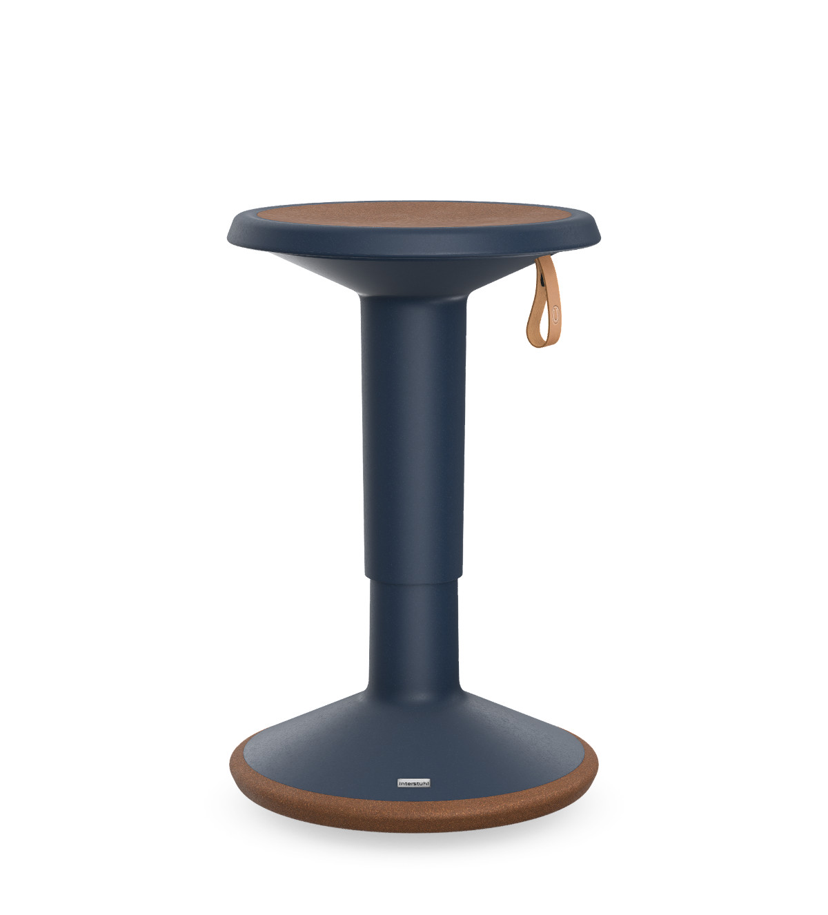 ECO UP Sitzhocker von Interstuhl in stahlblau für Büro, Homeoffice, agiles Arbeiten, ergonomisch und höhenverstellbar